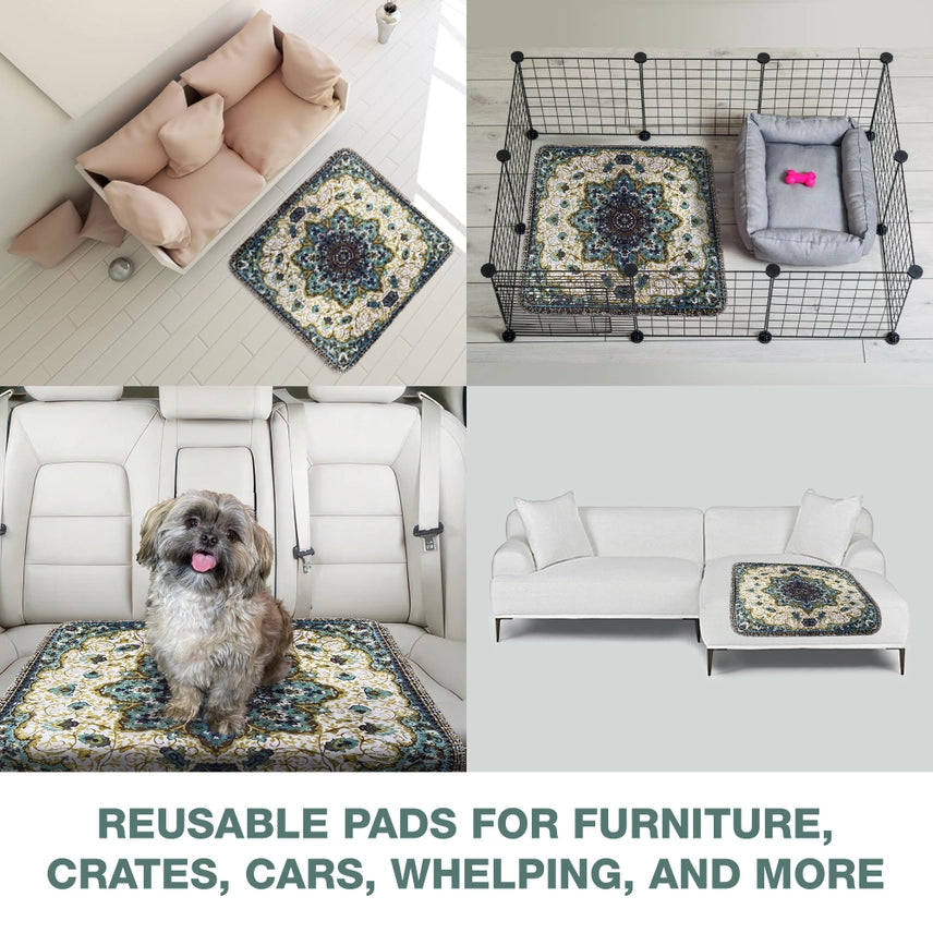 Pupiboo - Medallion Washable Pee Pads 36"x36" (2 pack)