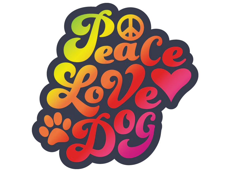 Decal Peace Love Dog