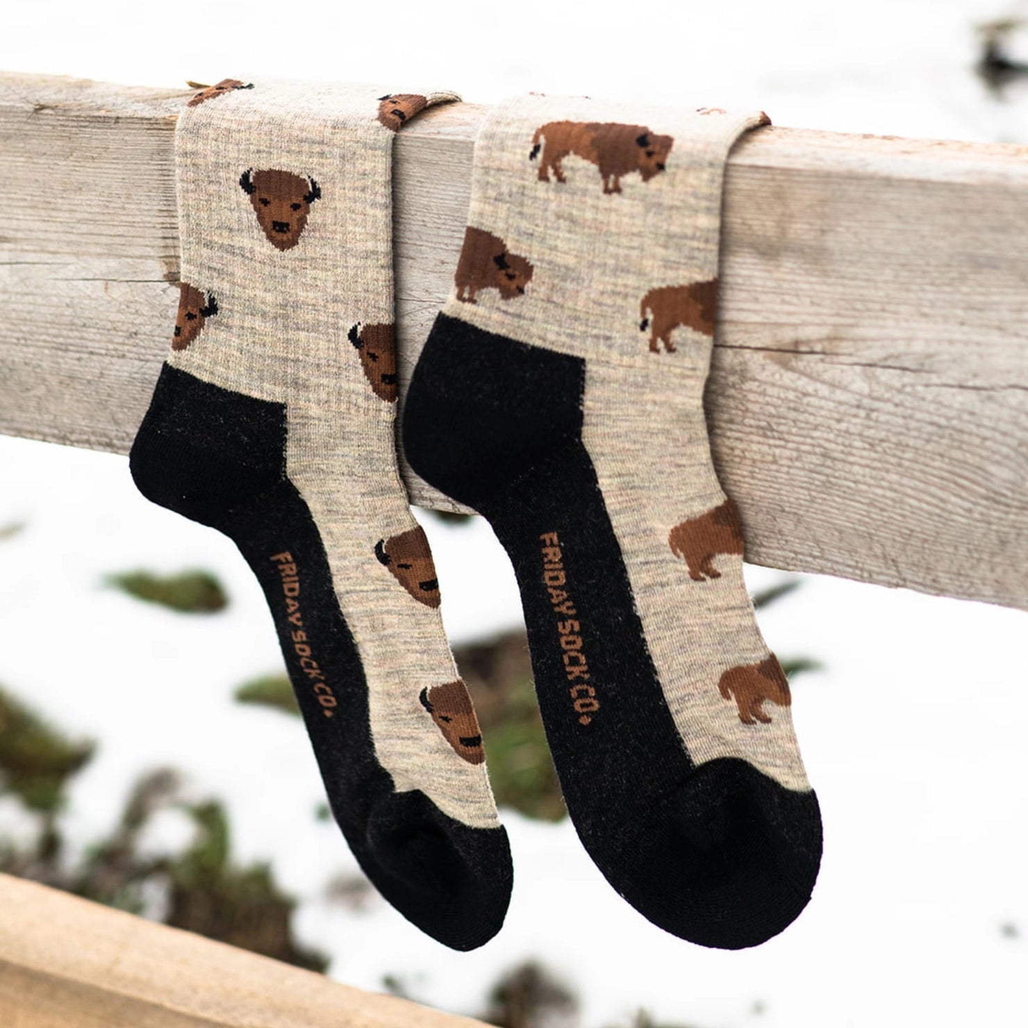 Bison Socks Friday Sock Co. - Men's Socks Bison Mismatched