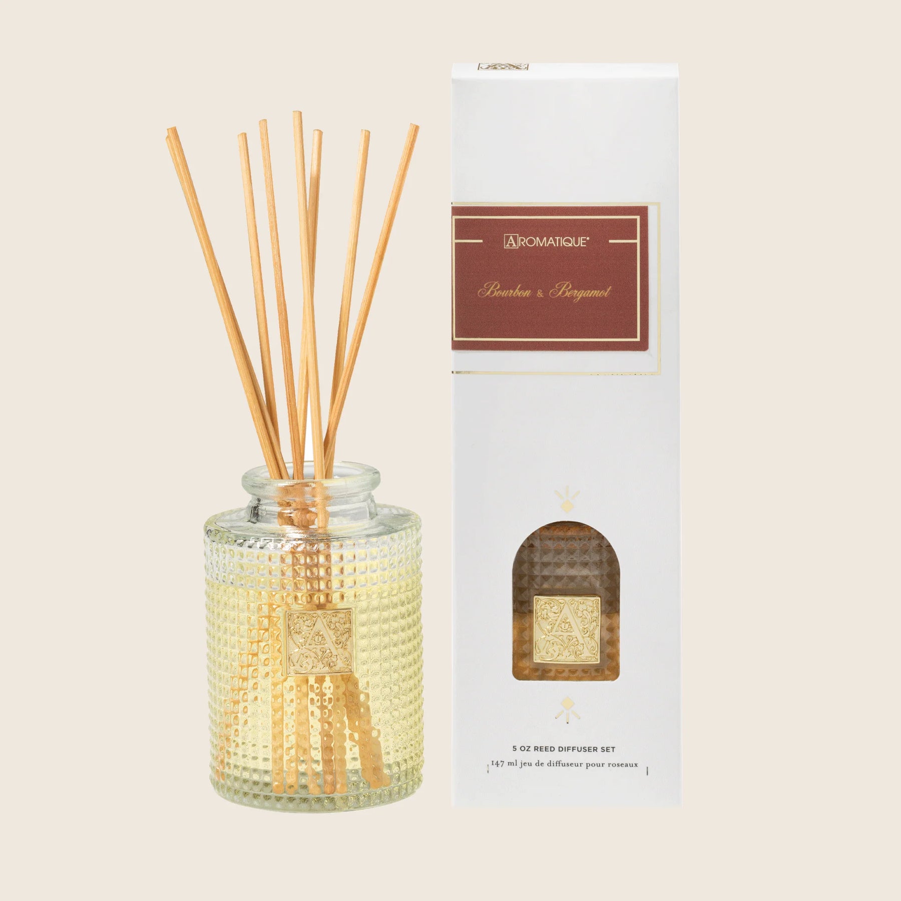 Aromatique - Bourbon & Bergamot Reed Diffuser Set