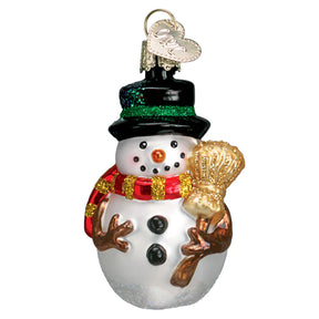 Old World Christmas - Red Scarf Miniature Mr. Snowy Ornament