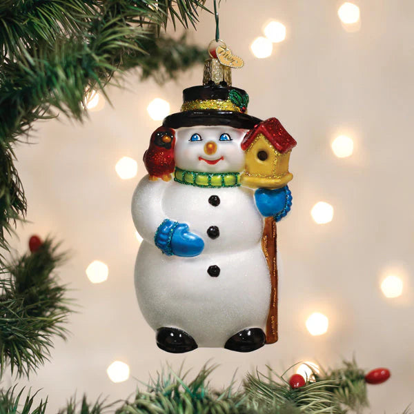 Old World Christmas - Snowman With Cardinal Ornament