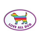 Magnet Flexiable Love All Dog Oval 6.5"x4"