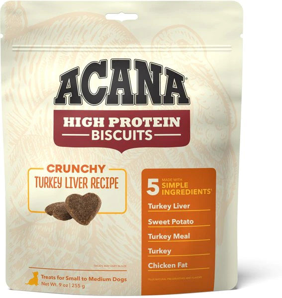 Champion Petfoods Acana - All Life Stages High-Protein Biscuits, Crunchy Turkey & Liver Recipe