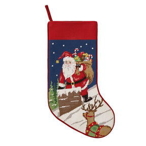 Peking Handicraft - Stocking Santa Chimney Embroidered