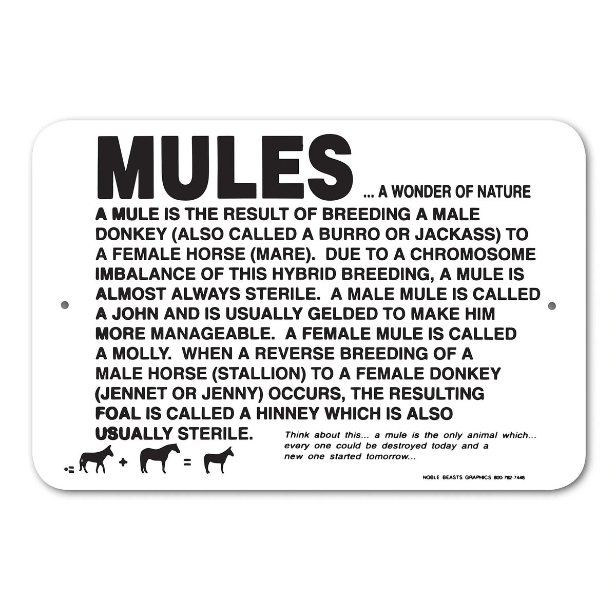 Noble Beasts - Information Mules Sign