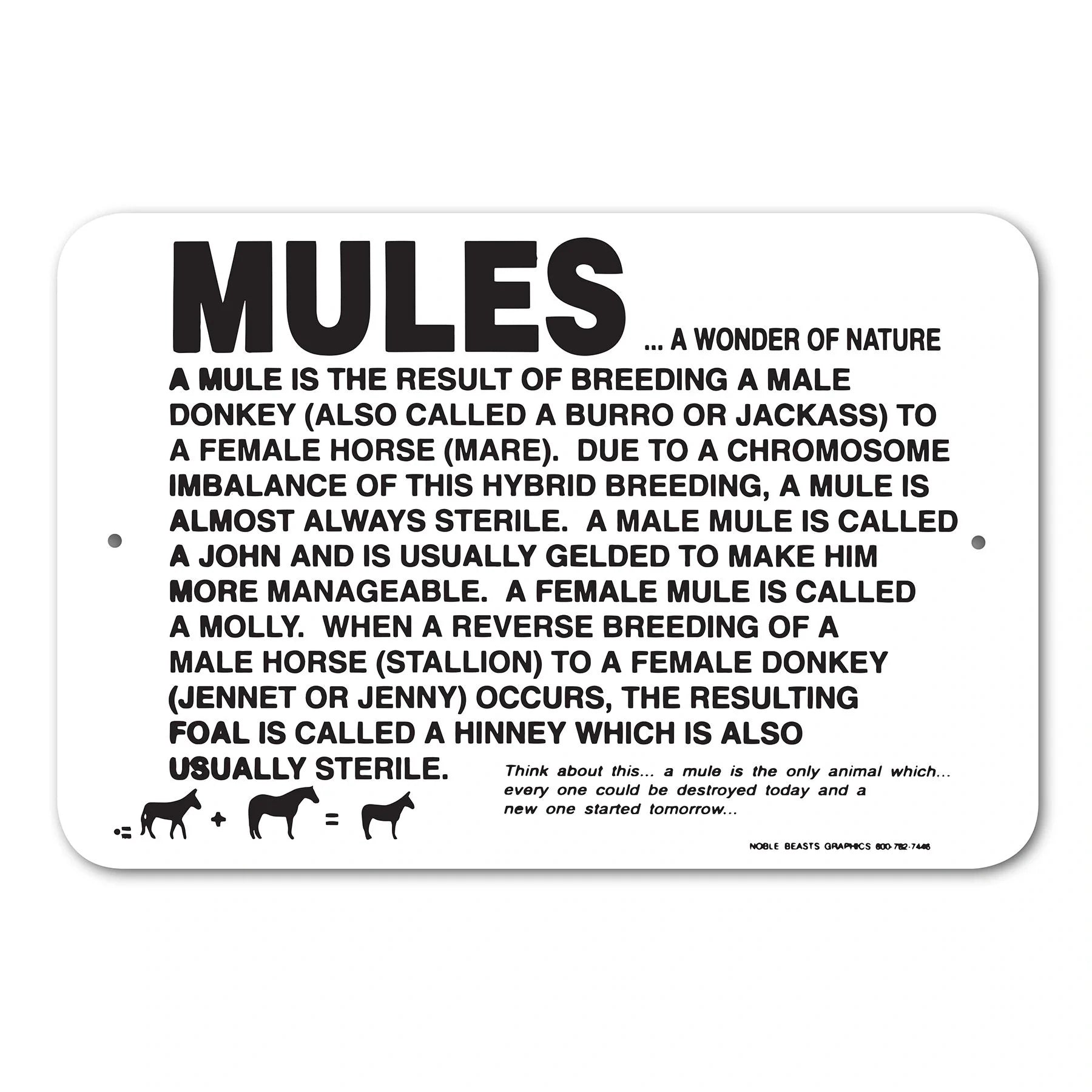 Noble Beasts - Information Mules Sign