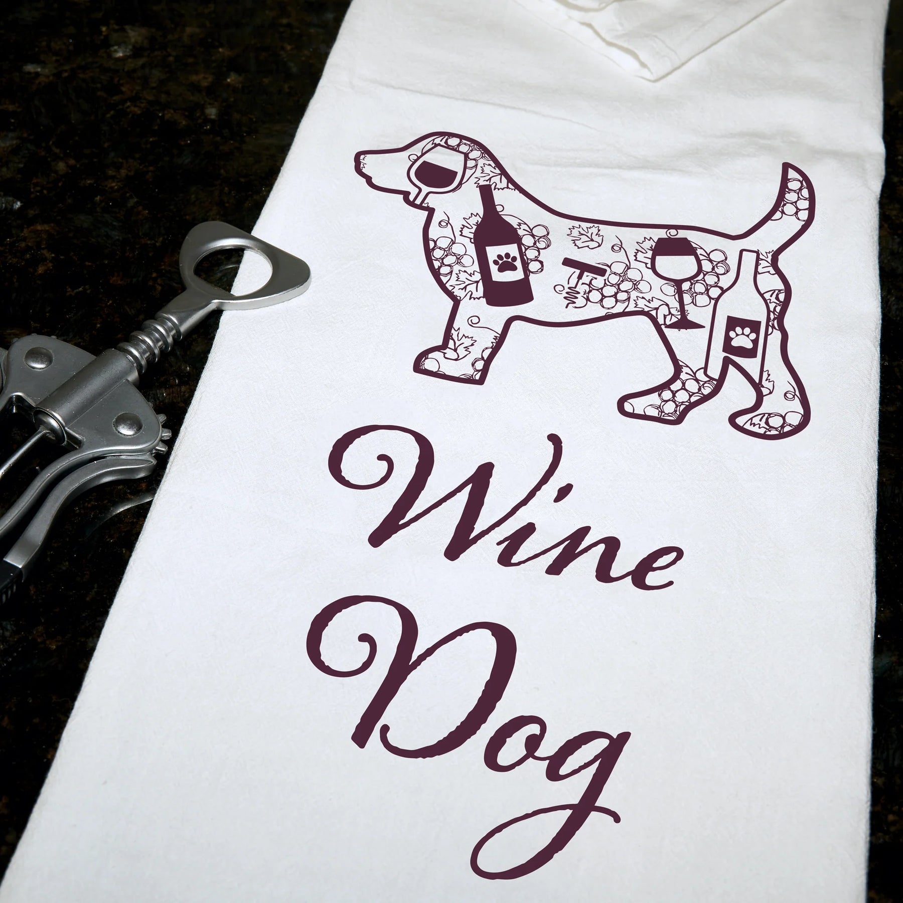 Kitchen Towel "Wine Dog"