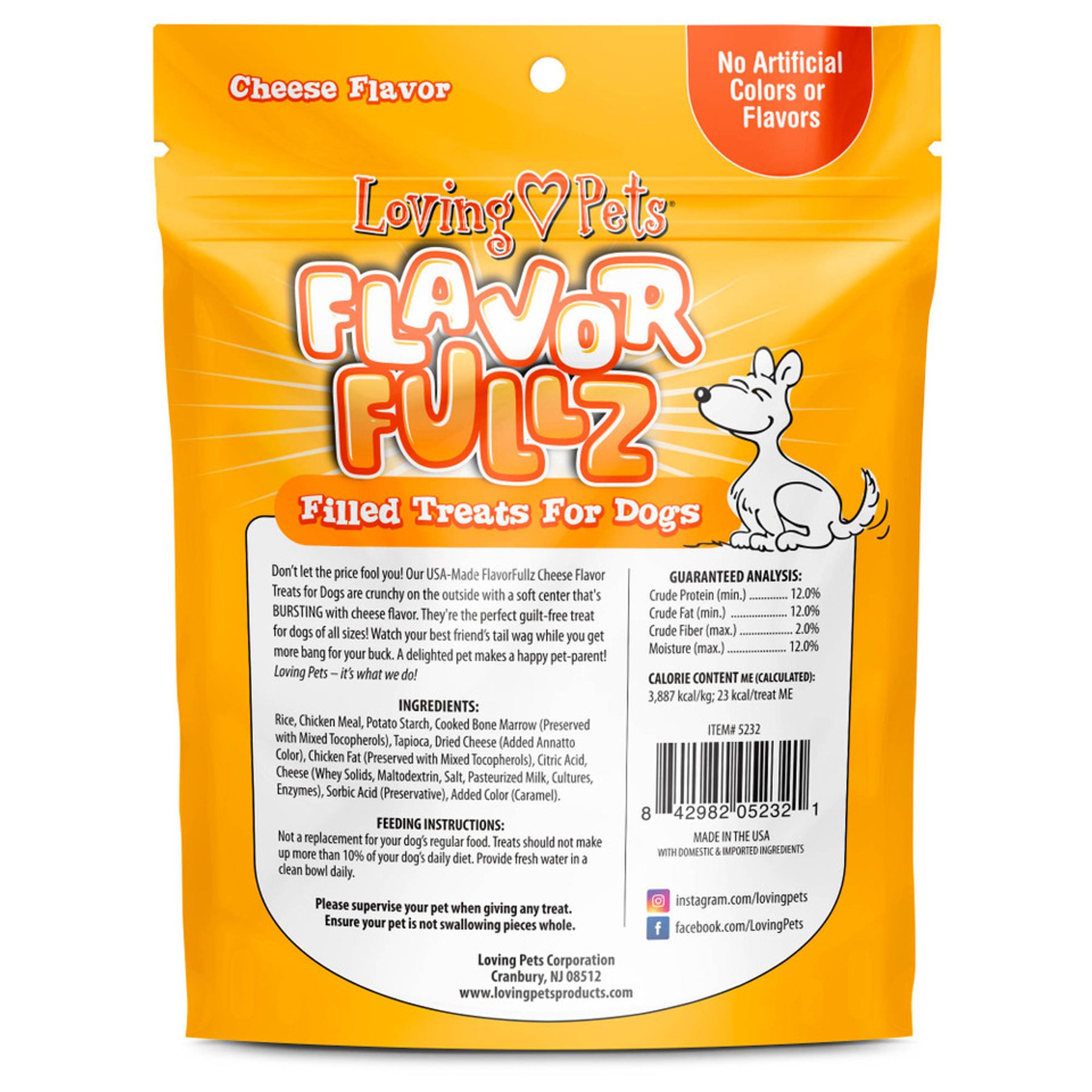 Loving Pets Inc. - Flavorfullz Cheese Flavor Filled Treats For Dogs