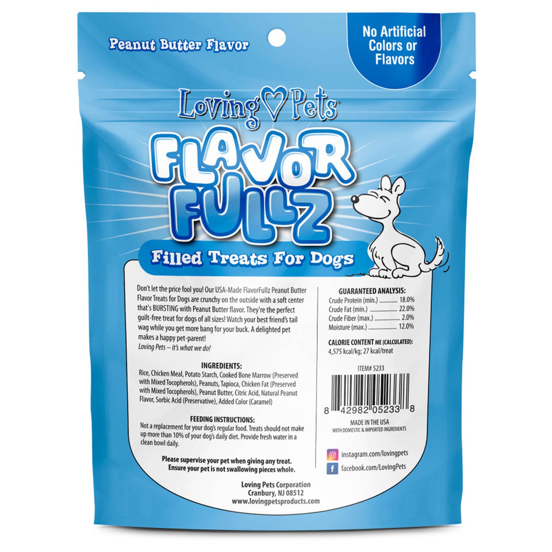 Loving Pets Inc. - Flavorfullz Peanut Butter Flavor Filled Treats For Dogs