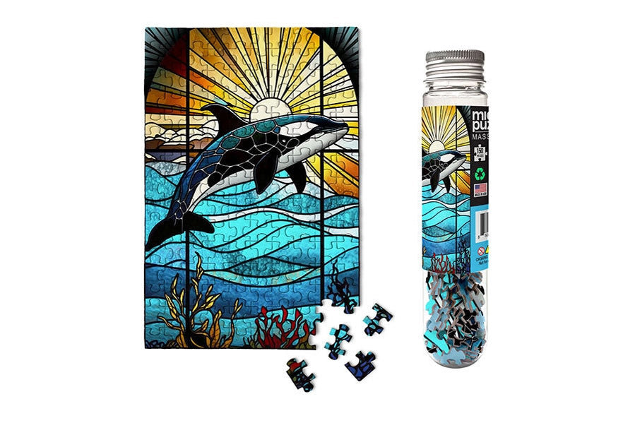 MicroPuzzles - Stained Glass Orca Marine Life