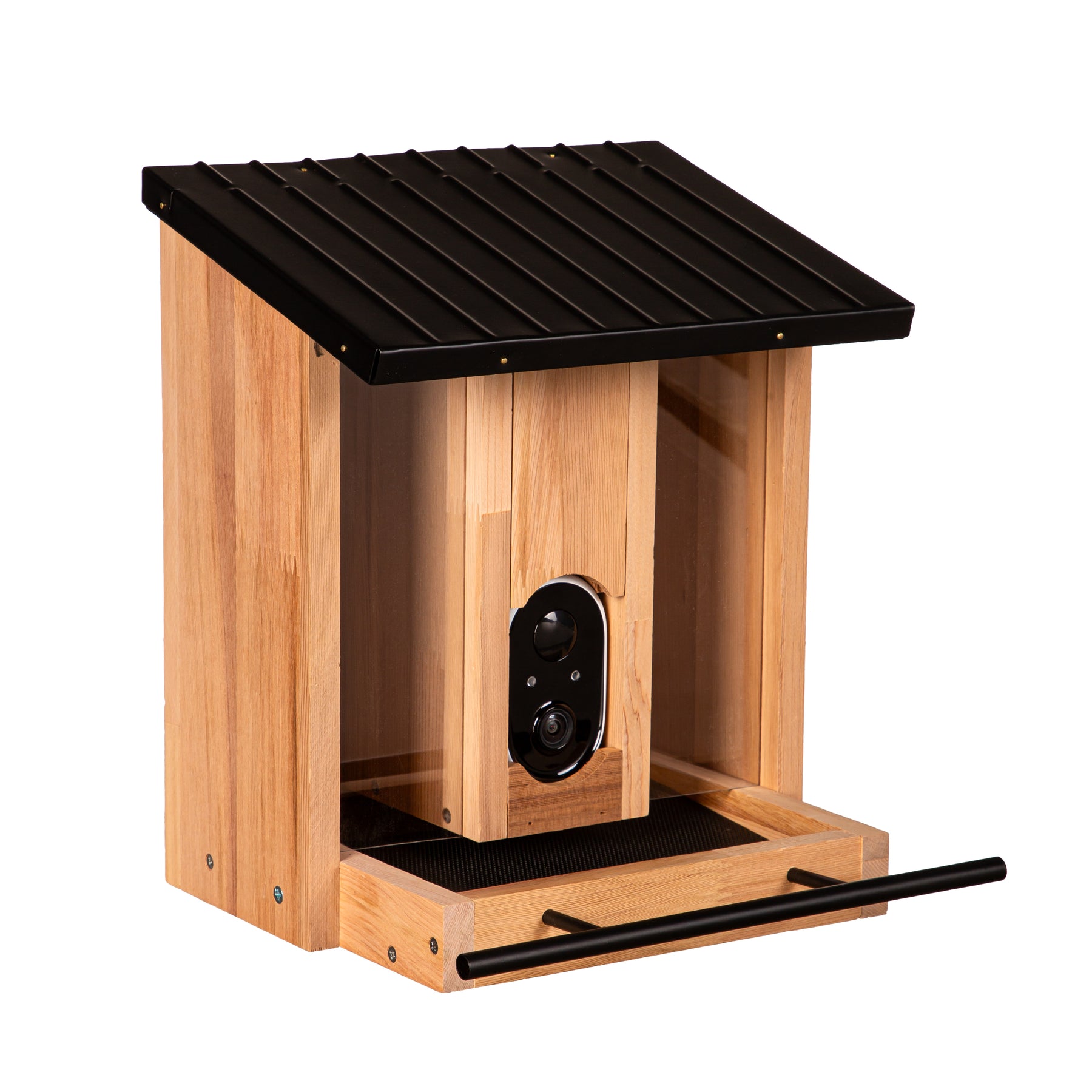 Solar Wooden Bird Feeder