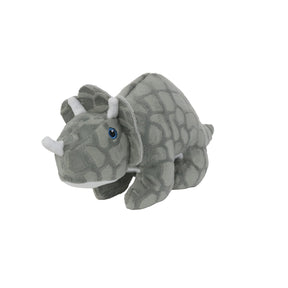 Tuffy Dog Toys - Mighty Dinosaur Triceratops Plush Squeaky Durable Toy