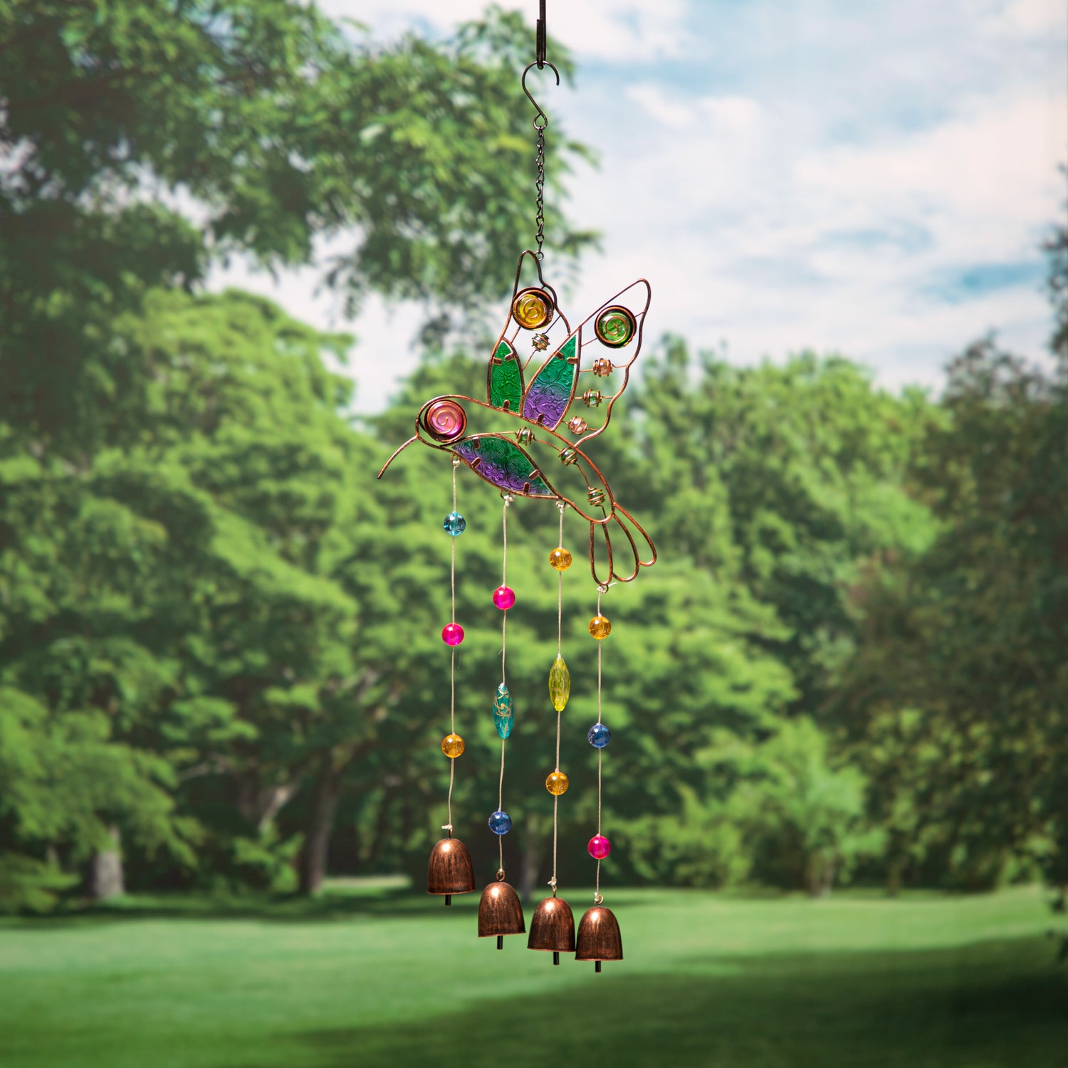 Hanging Decor with Bells Hummingbird
