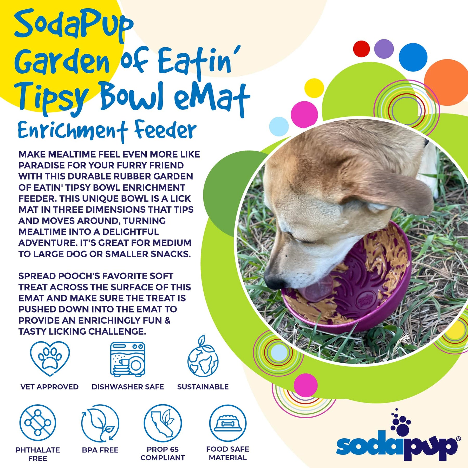 SodaPup - Enrichment Lick Mat Bowl Garden of Eatin'