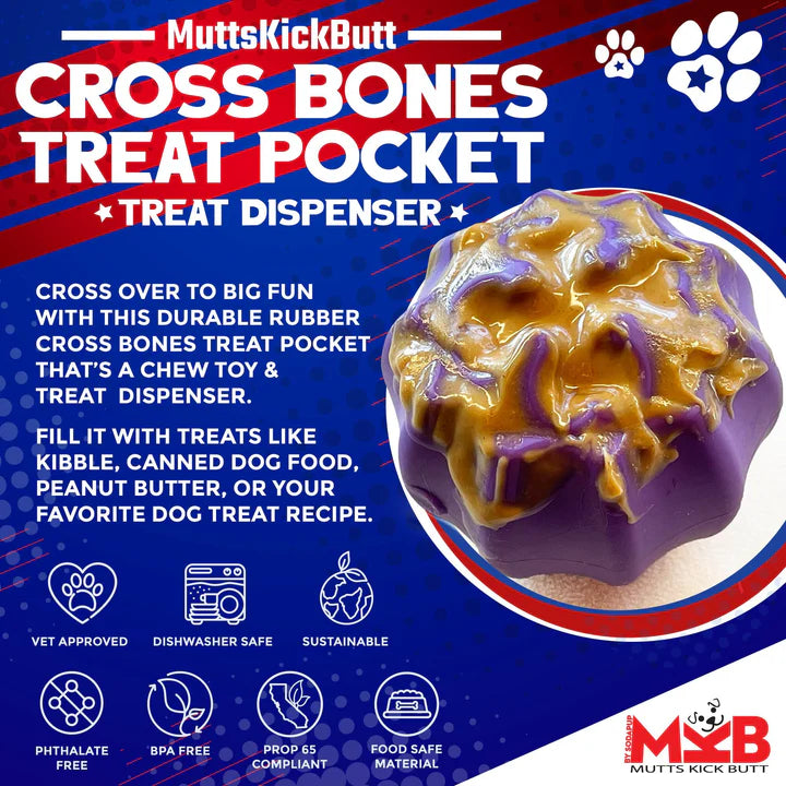 MKB Cross Bones Treat Pocket Chew Toy & Treat Dispenser