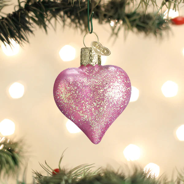 Old World Christmas - Pink Heart Ornament