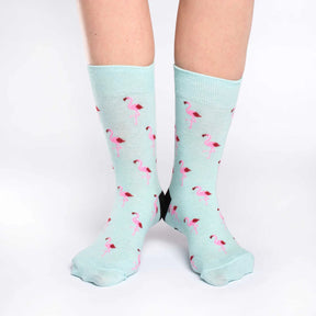 Good Luck Sock - Mint Flamingo Party