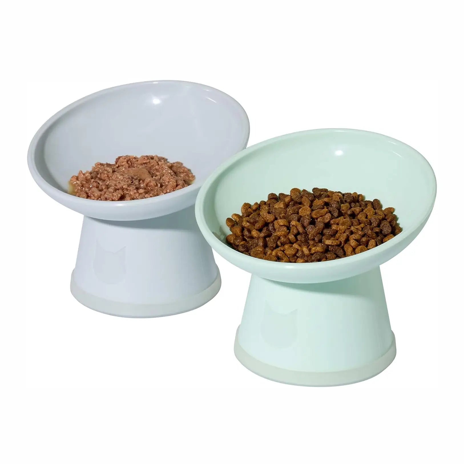 Moon-X USA - Cat Food Bowl Tilted Stress Free Raised 2 Piece Set