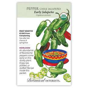 Early Jalapeno Pepper Chile Organic Seeds