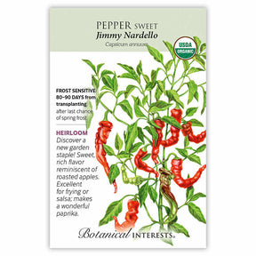 Botanical Interests, Inc. - Pepper Sweet Jimmy Nardello Seeds - Southern Agriculture 