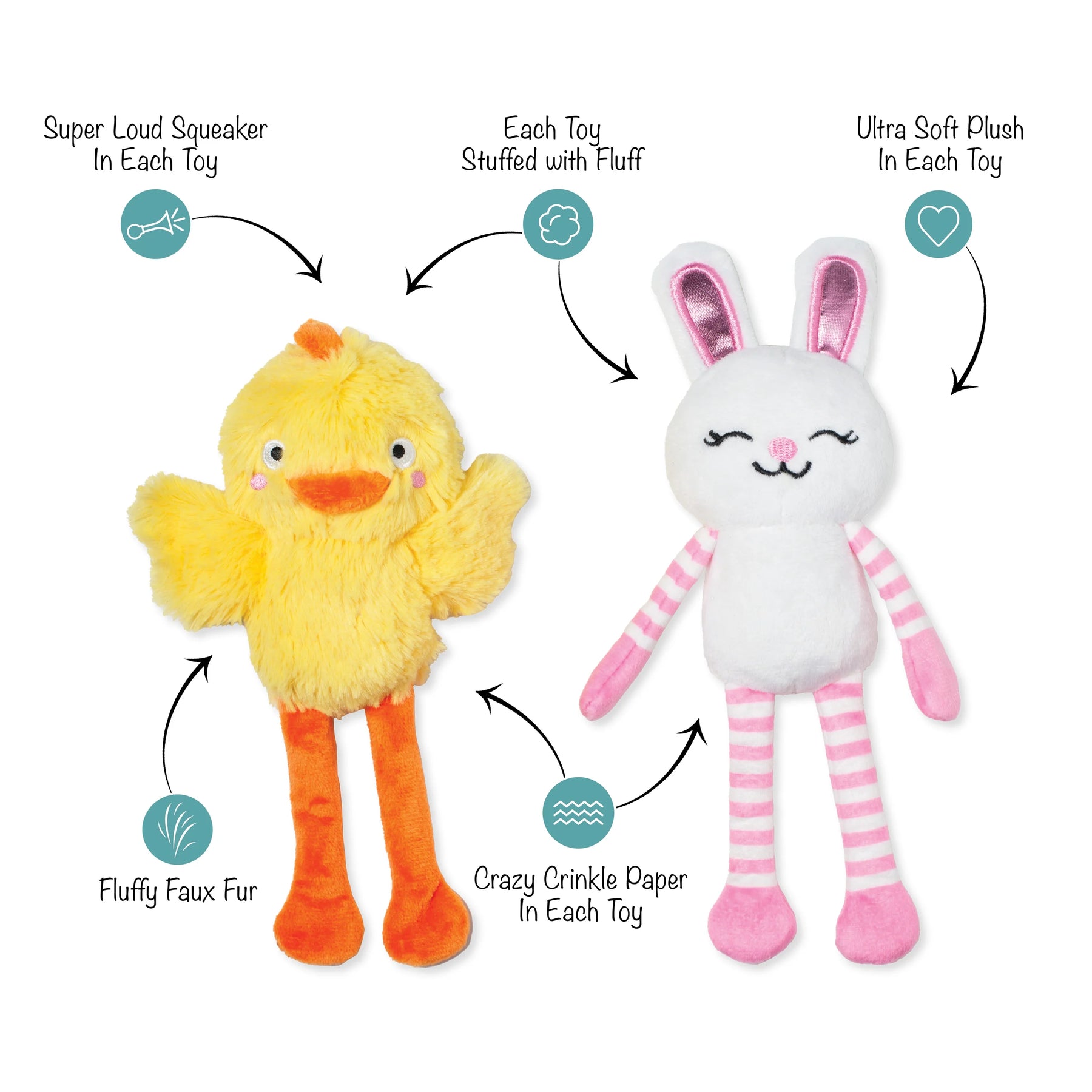 Petshop by Fringe Studio - Dog Toy Hoppy Go Clucky (2 Piece Toy)