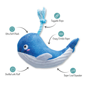 Petshop by Fringe Studio - Dog Toy WHALE, HELLO THERE