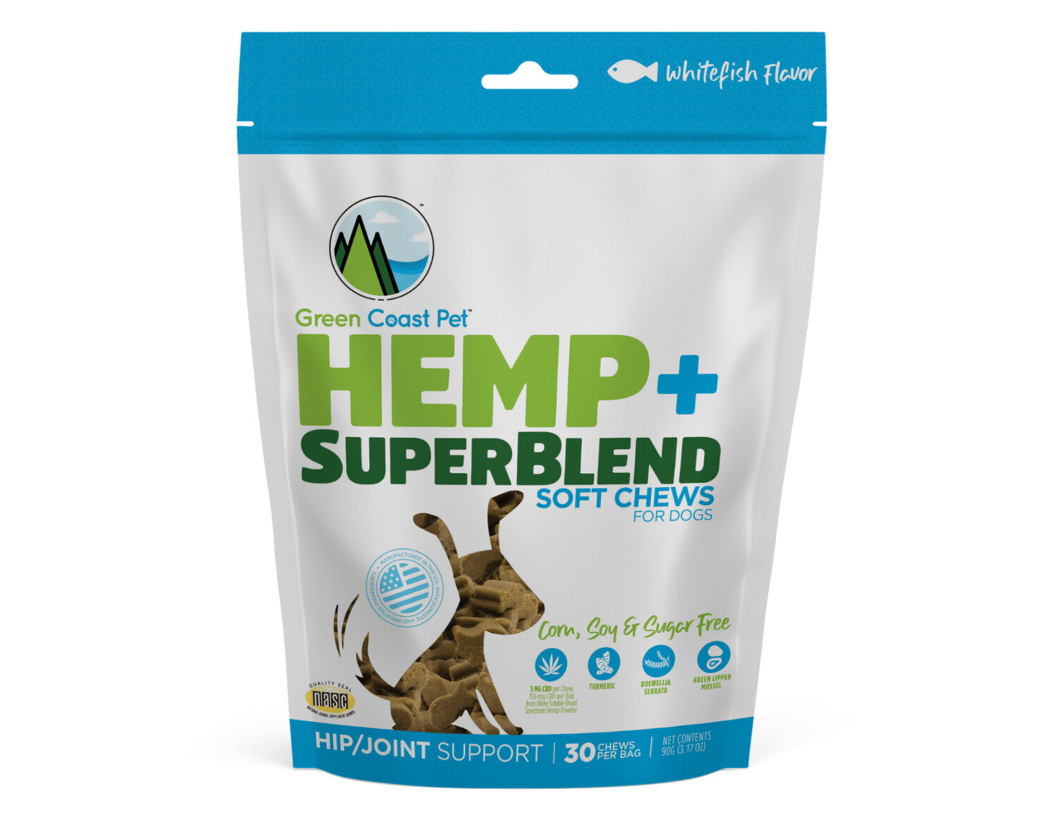 Green Coast Pet - Hemp + SuperBlend Soft Chews, Whitefish Flavor Dog Treat