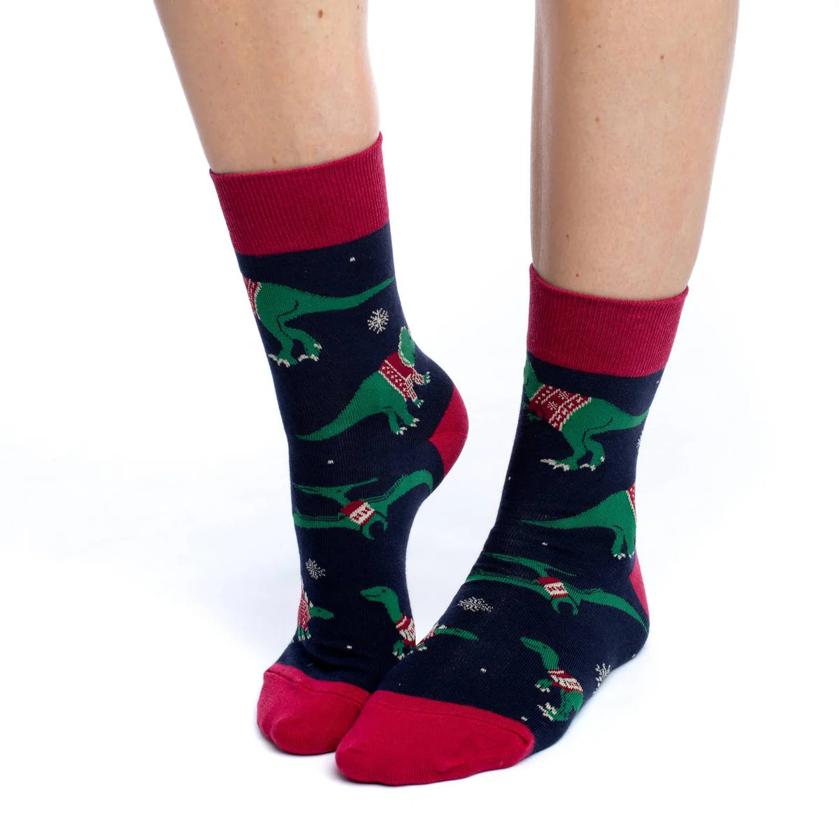 Good Luck Sock - Socks Christmas Sweater Dinosaur