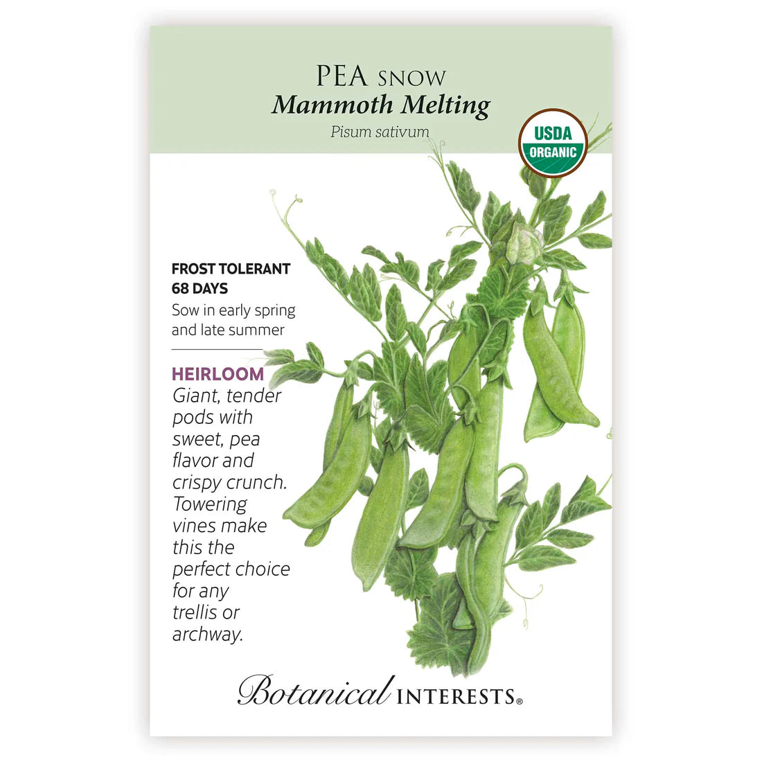 Botanical Interests, Inc. - Pea Snow Mammoth Melting Seeds