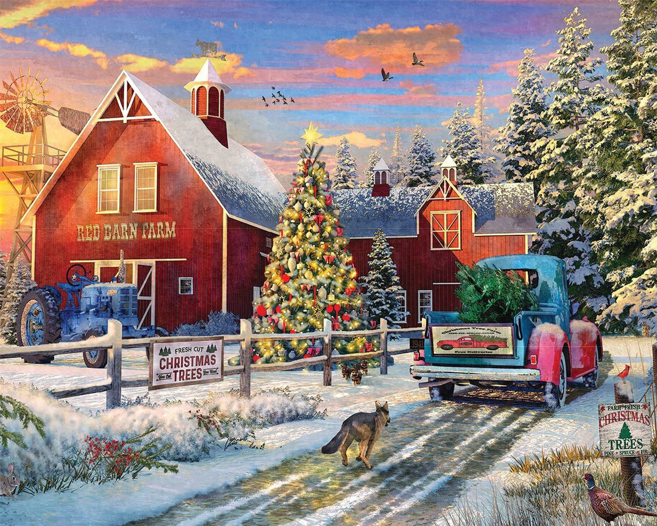 Allied Products-Springbok -  Red Barn Tree Farm Puzzle