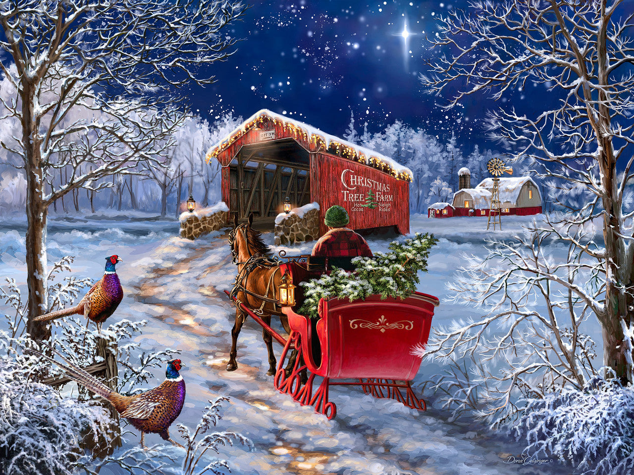 Allied Products-Springbok - Starry Winter Night Puzzle