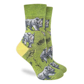 Good Luck Sock - Rhinoceroses Green