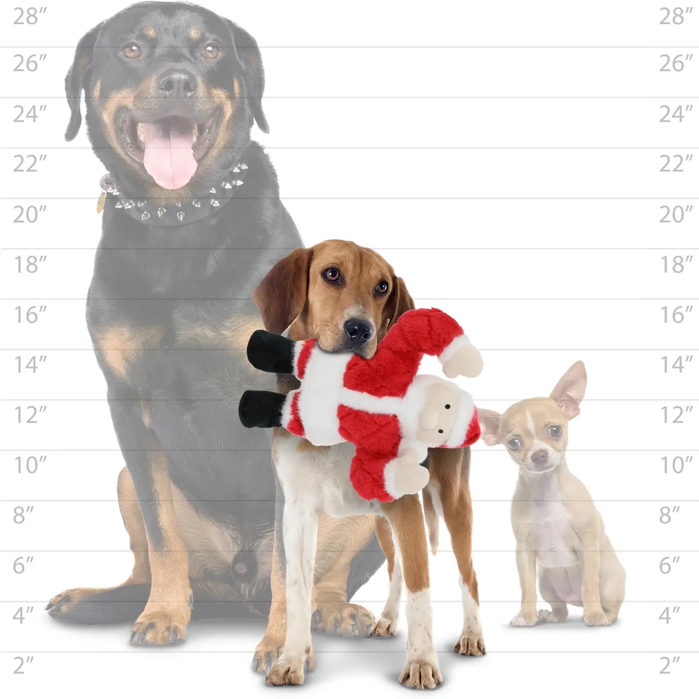 Tuffy Dog Toys - Mighty Holiday Santa Plush Squeaky Dog Toy