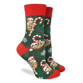 Good Luck Sock - Candy Cane Sloth