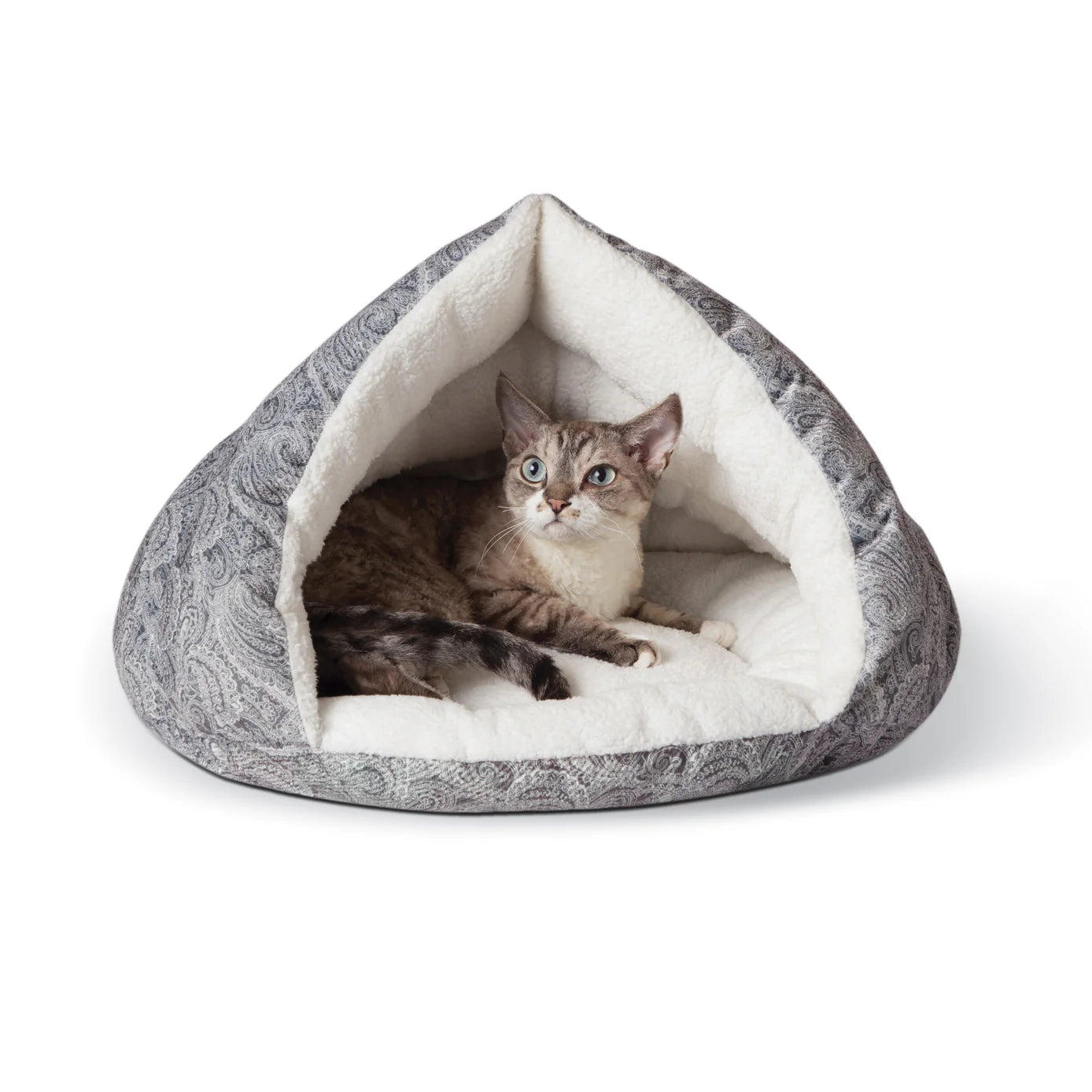 K & H Pet Products - Self-Warming Hut For Pets - Grey Paisley