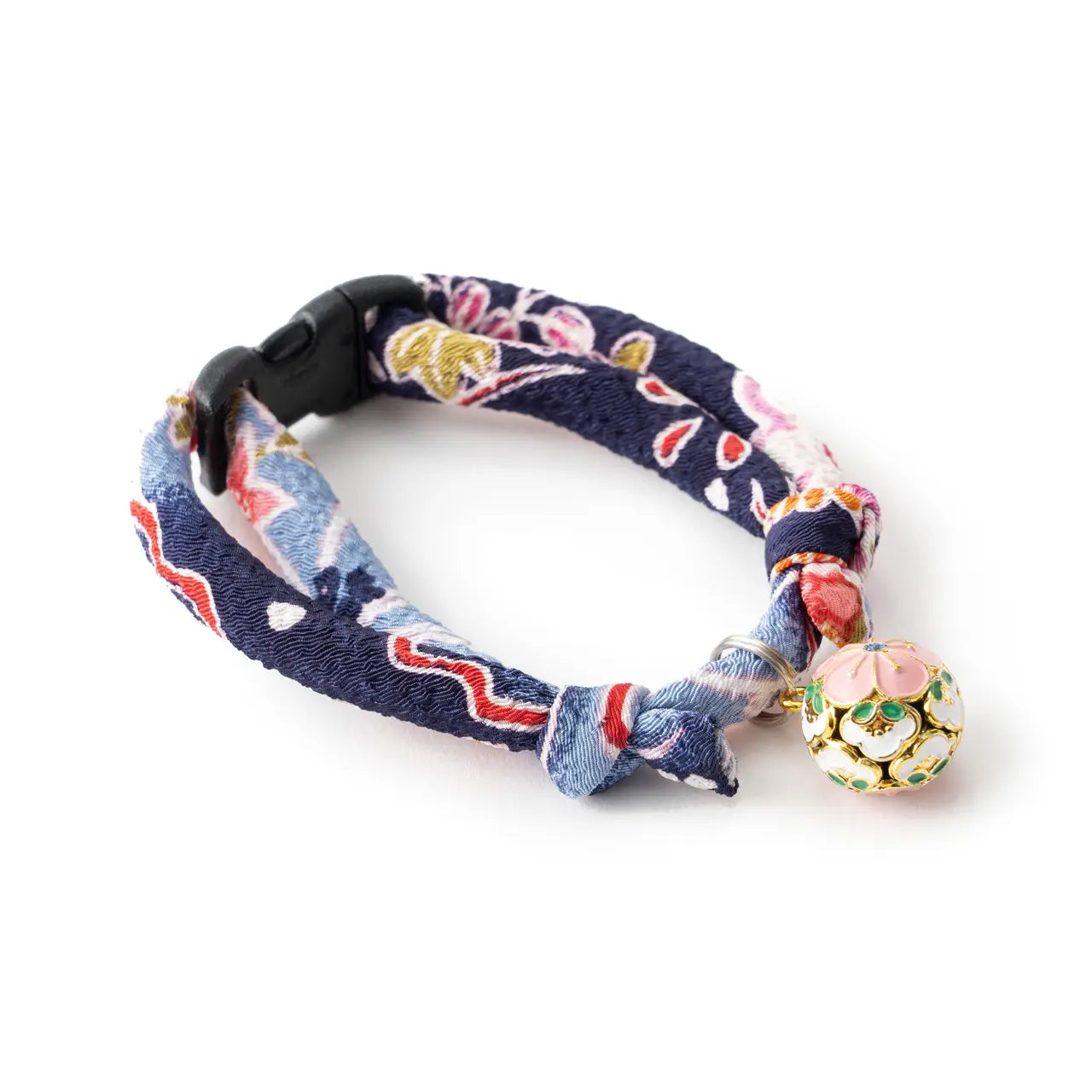 Cat Collar Chirimen Plum Blossom