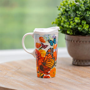 Evergreen Enterprises - Ceramic Cup Monarch Butterfly & Friends w/ Gift Box