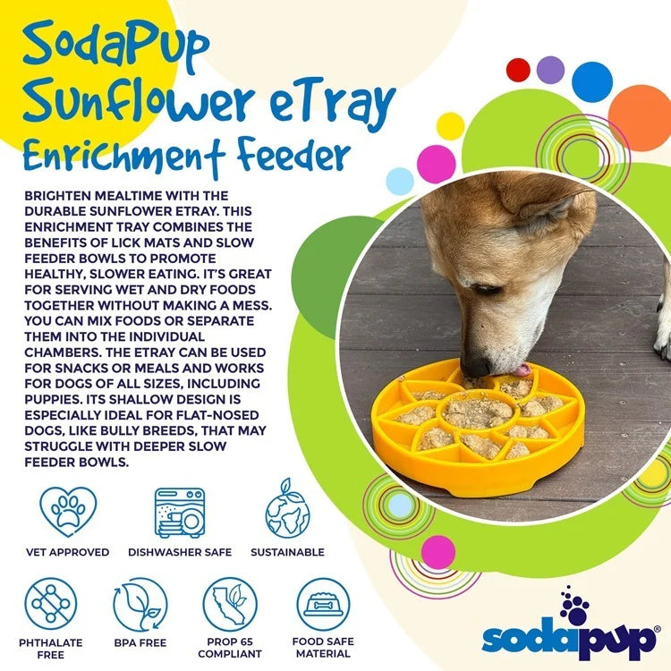 Enrichment Tray Slow Feeder - Sunflower Design