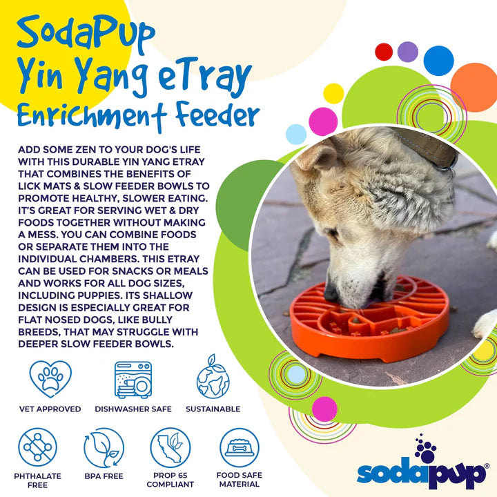 eTray Enrichment Slow Feeder Dog Tray - Ying Yang Design