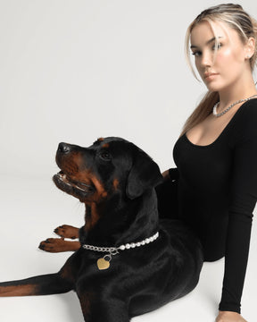 Furry Muse - Lola Necklace Pearl & Silver Chain