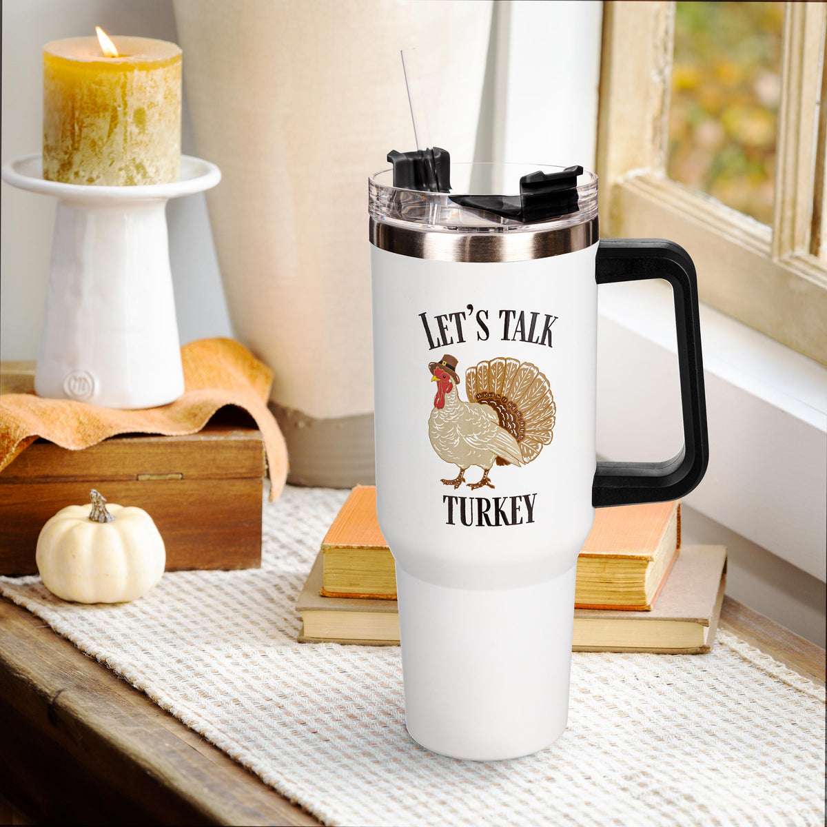 Canyon Cup Stainless Steel w/ Straw Let's Talk Turkey