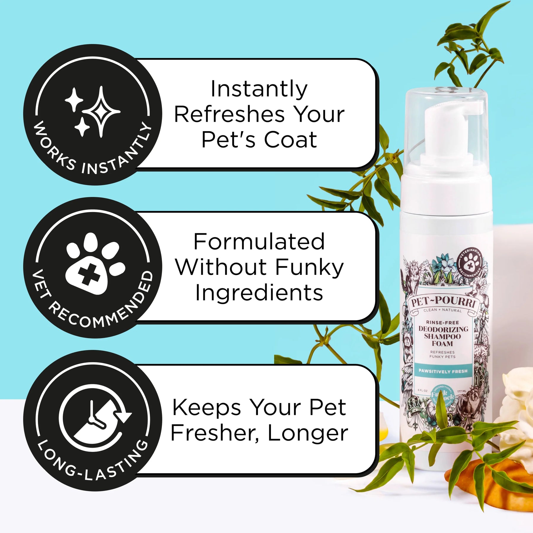 Pet-Pourri Pawsitively Fresh Rinse-Free Deodorizing Shampoo