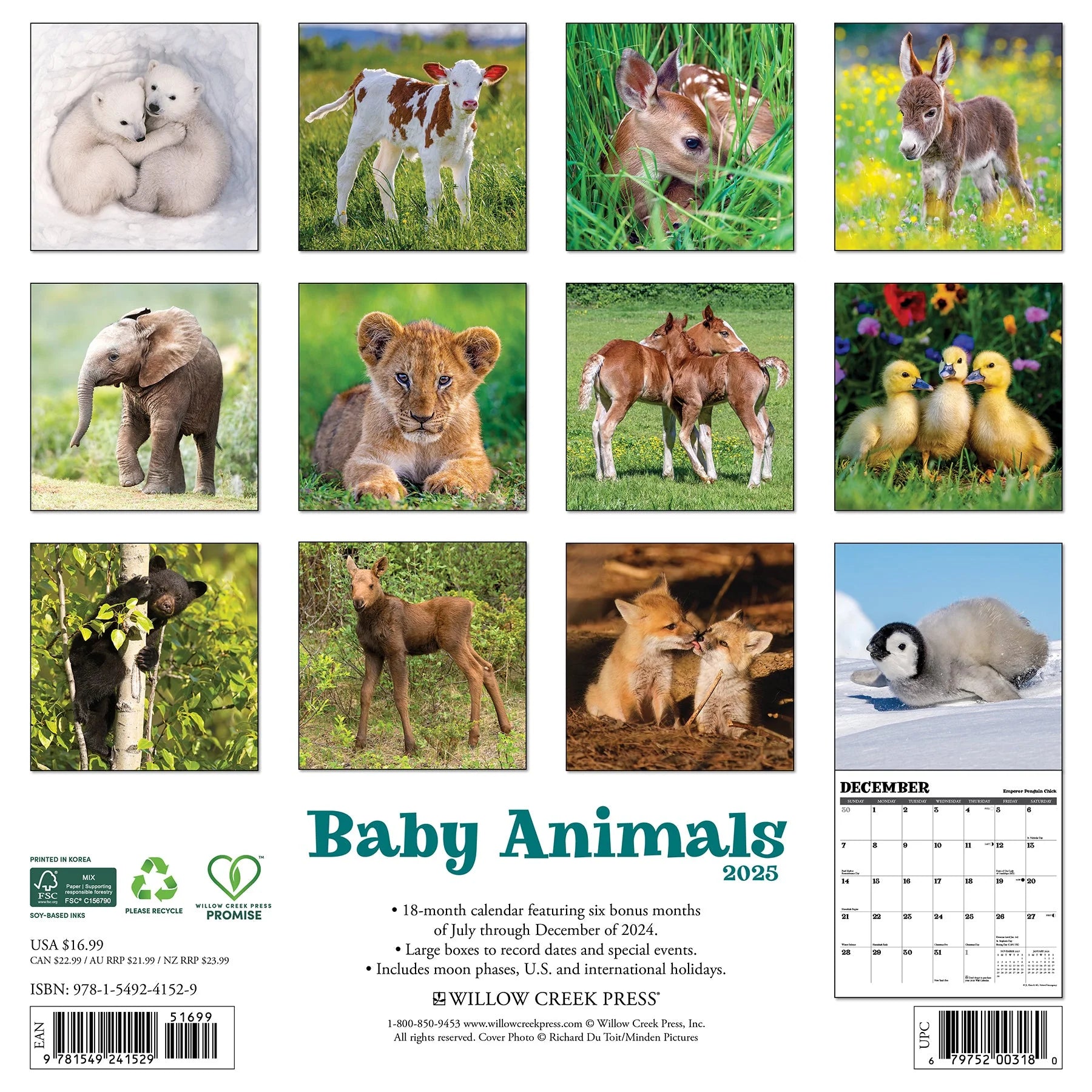 2025 Baby Animals Calendar