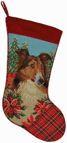 123 Creations - Sheltie Needlepoint Wool Stocking