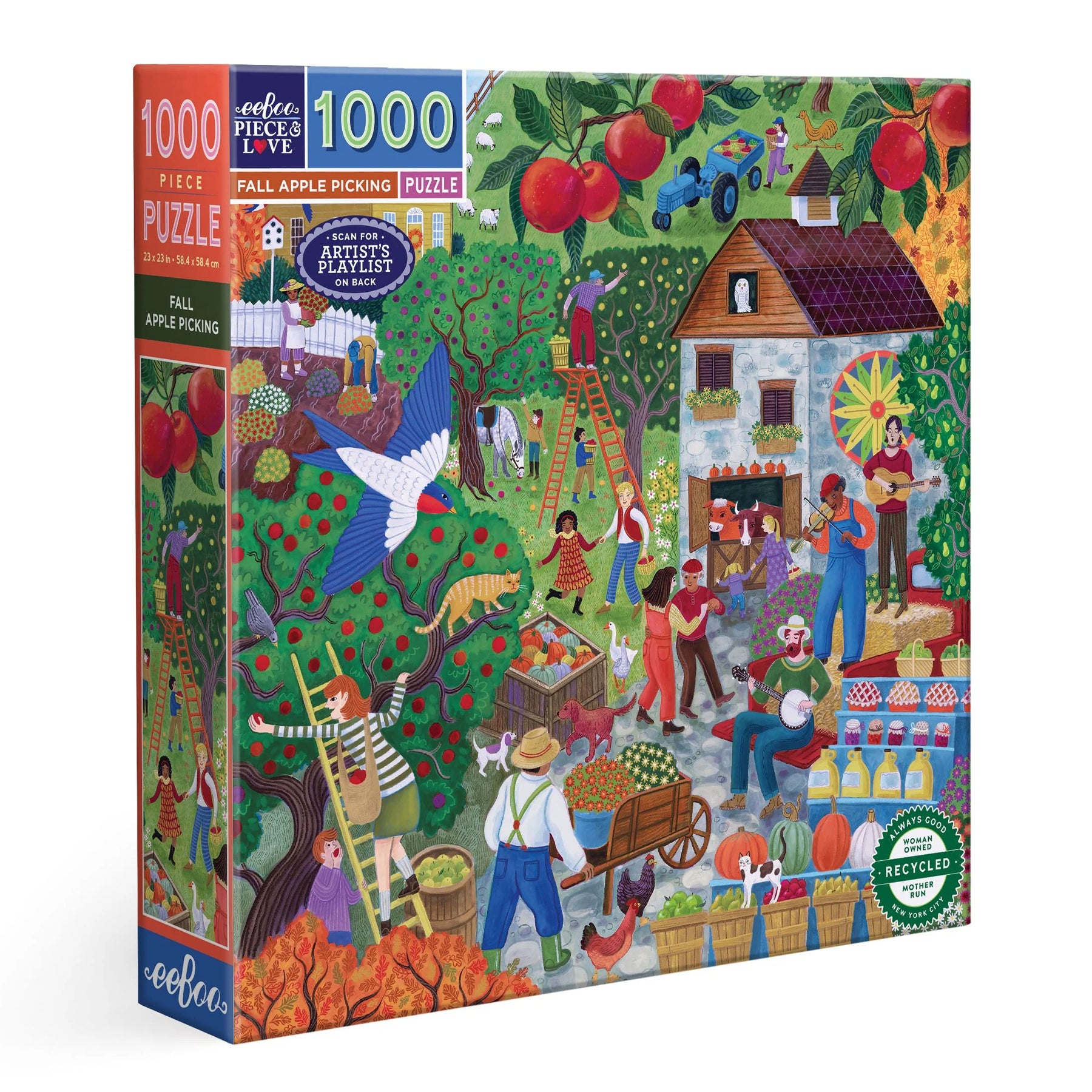 eeBoo - Fall Apple Picking 1000 Piece Puzzle