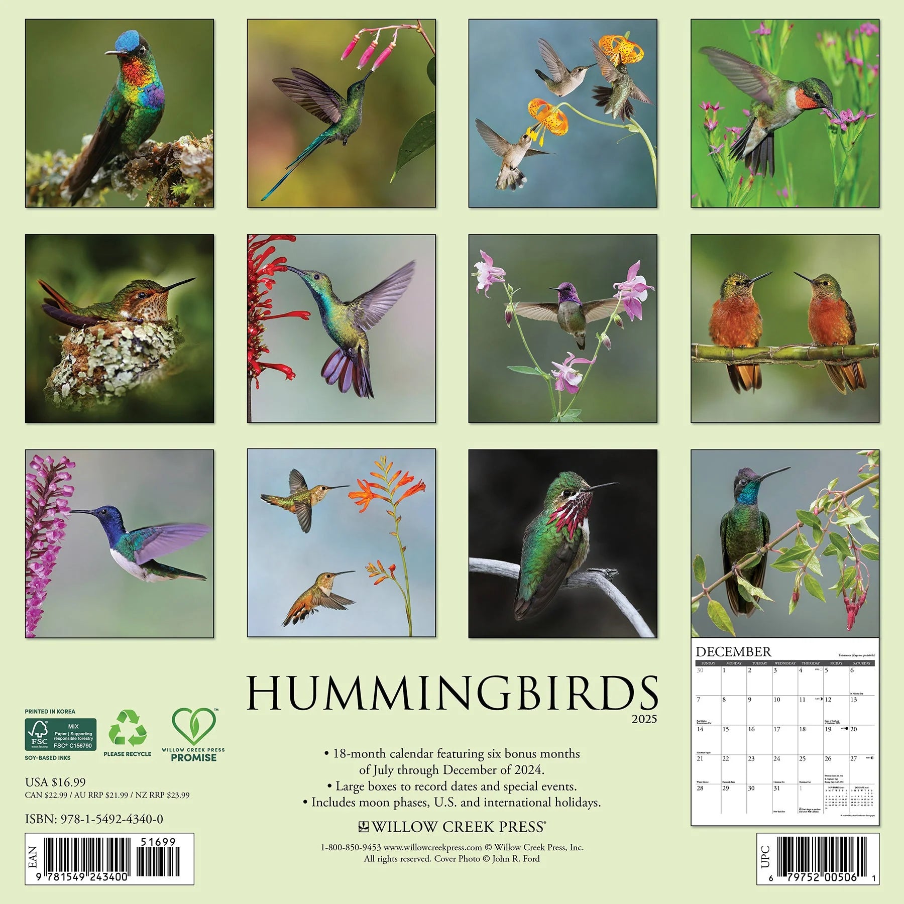 2025 Hummingbirds Calendar