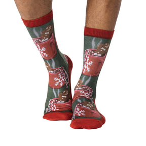 Good Luck Sock - Gingerbread Man Soaking in Hot Chocolate