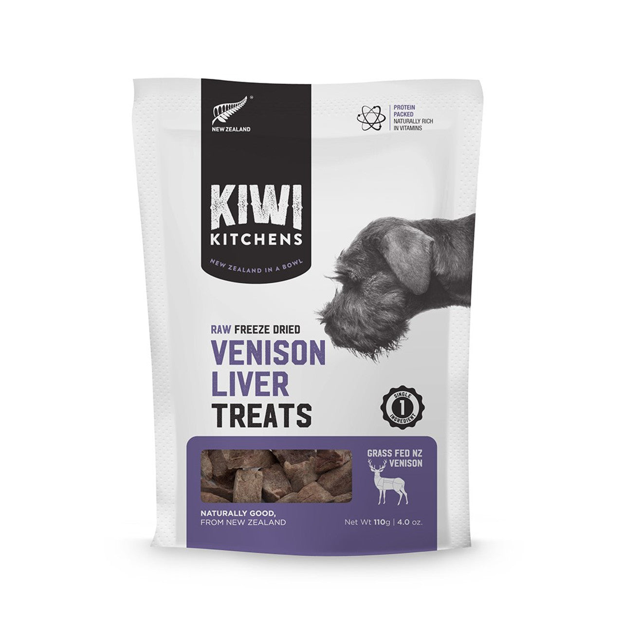 Kiwi Kitchens Venison Liver Treats Freeze Dried Grass Fed 4oz