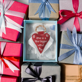 Pavilion - Canvas Dog Toy On Rope "Love is a 4 Legged Word"